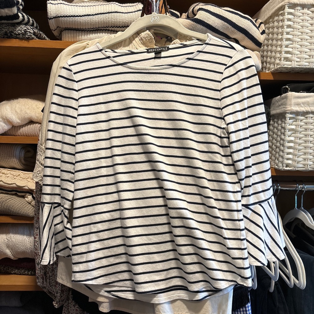 Jcrew striped 3/4 sleeve shirt